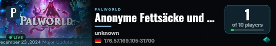 Anonyme Fettsäcke und Paltamer live status badge