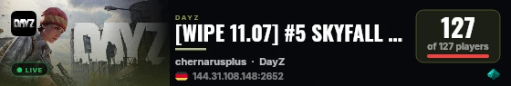 [WIPE 11.07] #5 SKYFALL - VAMILLA+ | LOOT+ | CARS+ | HIGH FPS+ live status badge