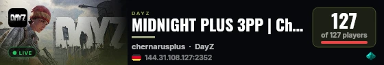 MIDNIGHT PLUS 3PP | Chernarus | WIPE 11.07 live status badge