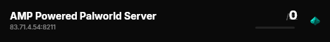 AMP Powered Palworld Server live status badge
