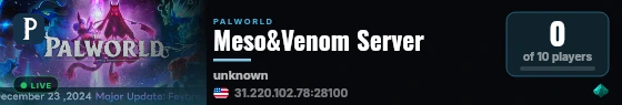 Meso&Venom Server live status badge