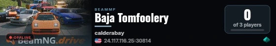 Baja Tomfoolery live status badge