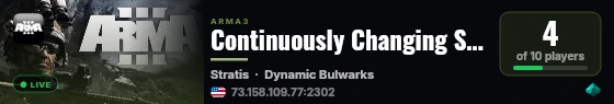 Continuously Changing Server live status badge