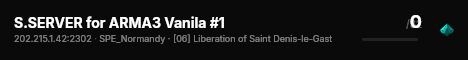 S.SERVER for ARMA3 Vanila #1 live status badge