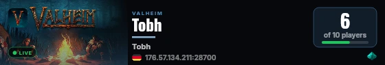 Tobh live status badge