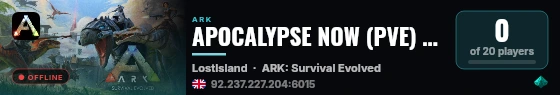 APOCALYPSE NOW (PVE) Cluster 2XP-10G-10T-10M-10B - (v358.24) live status badge