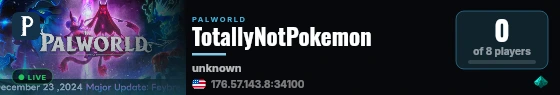 TotallyNotPokemon live status badge