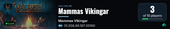 Mammas Vikingar live status badge