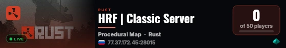 HRF | Classic Server live status badge
