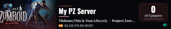 My PZ Server live status badge