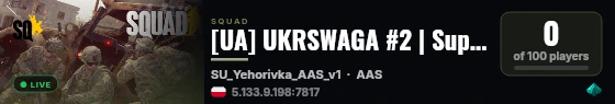 [UA] UKRSWAGA #2 | SuperMod | discord.gg/ukrswaga live status badge