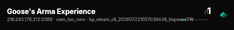 Goose's Arma Experience live status badge