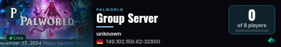 Group Server live status badge