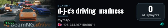 d-j-c's driving  madness live status badge