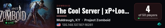 The Cool Server | xP+Loot+sQoL+ | Wiped 9/1 live status badge