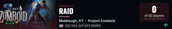 RAID live status badge