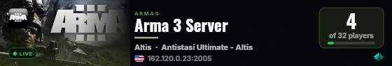 Arma 3 Server live status badge