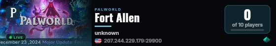 Fort Allen live status badge