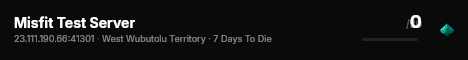 Misfit Test Server live status badge