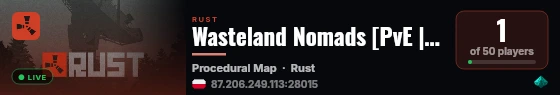 Wasteland Nomads [PvE | VAN] - No Raiding | No Killing live status badge