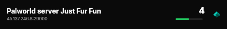 Palworld server Just Fur Fun live status badge