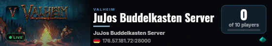 JuJos Buddelkasten Server live status badge
