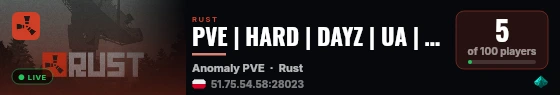 PVE | HARD | DAYZ | UA | EU | ПАЛЯНИЦЯ | STALKER live status badge