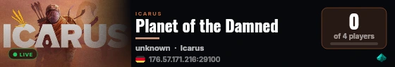Planet of the Damned live status badge