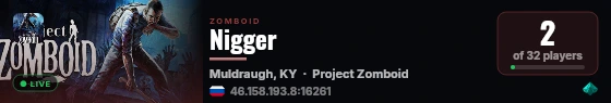 Nigger live status badge