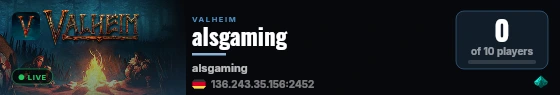 alsgaming live status badge