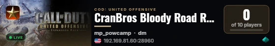 CranBros Bloody Road Return live status badge