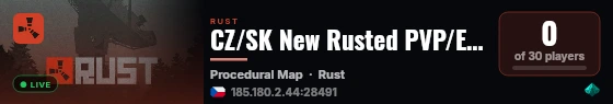 CZ/SK New Rusted PVP/E |NoRaid|RaidBase|Barges&more| live status badge