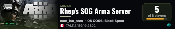 Rhep's SOG Arma Server live status badge