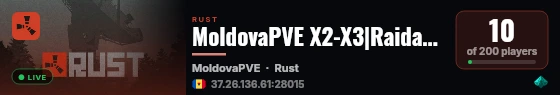 MoldovaPVE X2-X3|Raidable Bases,Zombie,Kit,Skin,Teleport live status badge