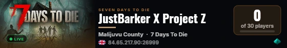 JustBarker X Project Z live status badge