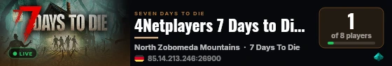 4Netplayers 7 Days to Die Server C S P live status badge