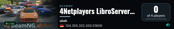 4Netplayers LibroServerBeamNG live status badge