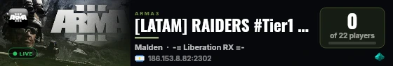 [LATAM] RAIDERS #Tier1 discord.gg/mv2RcPCUN8 live status badge