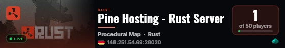 Pine Hosting - Rust Server live status badge