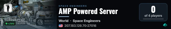 AMP Powered Server live status badge