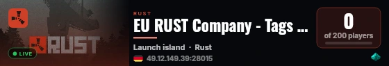 EU RUST Company - Tags & Territory | Playrustcompany.com live status badge