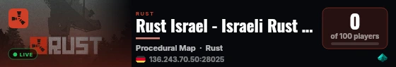 Rust Israel - Israeli Rust Server live status badge