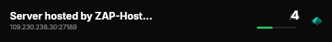Server hosted by ZAP-Hosting.com live status badge