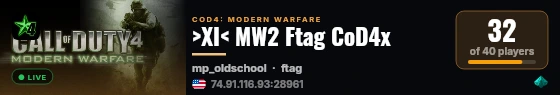 >XI< MW2 Ftag CoD4x live status badge