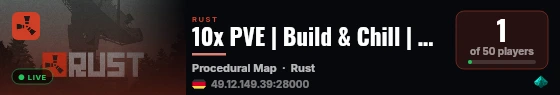 10x PVE | Build & Chill | Deep Sea building live status badge