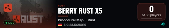 BERRY RUST X5 live status badge