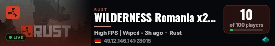 WILDERNESS Romania x2|Solo Only|Noob|Modded|JUST WIPED|13.09 live status badge