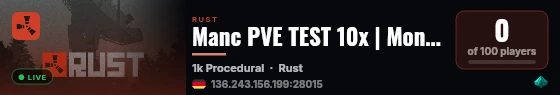 Manc PVE TEST 10x | Monthly | Custom Vehicles live status badge