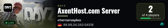 AxentHost.com Server live status badge