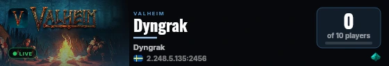 Dyngrak live status badge